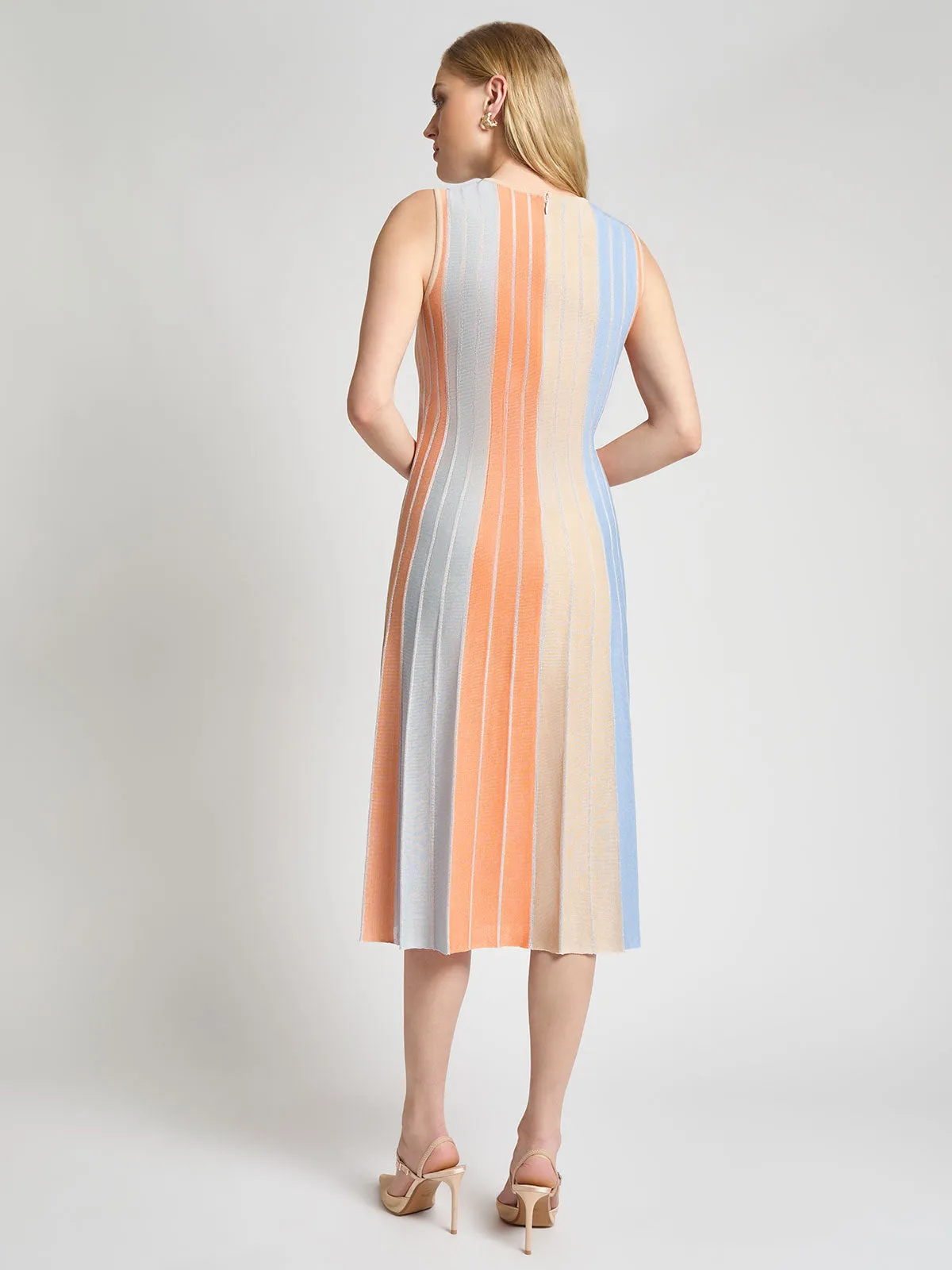 A-Line Lurex Multi-Stripe Knit Maxi Dress - Modern Fit