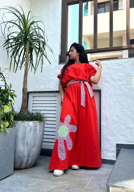 Aditi Fiery Red 2 Pc Skirt Co-Ord Set