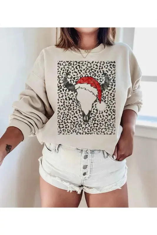 Alphia Cattle Christmas Graphic Sweatshirt