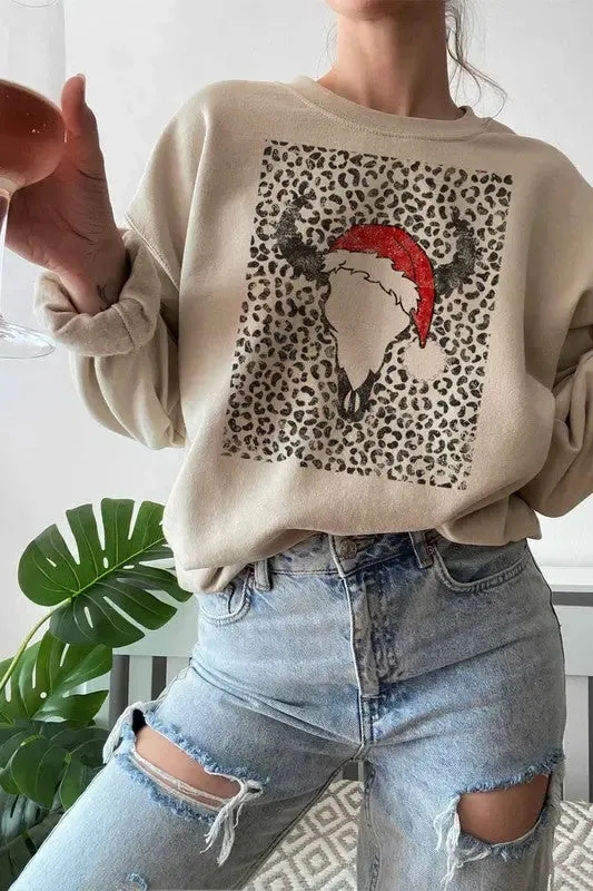 Alphia Cattle Christmas Graphic Sweatshirt