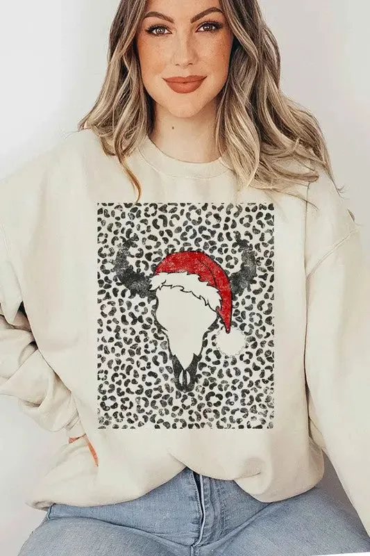 Alphia Cattle Christmas Graphic Sweatshirt