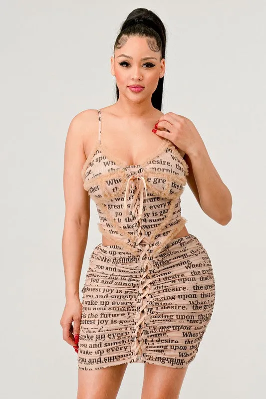 Athina Newsletter Print Sexy Mini Dress