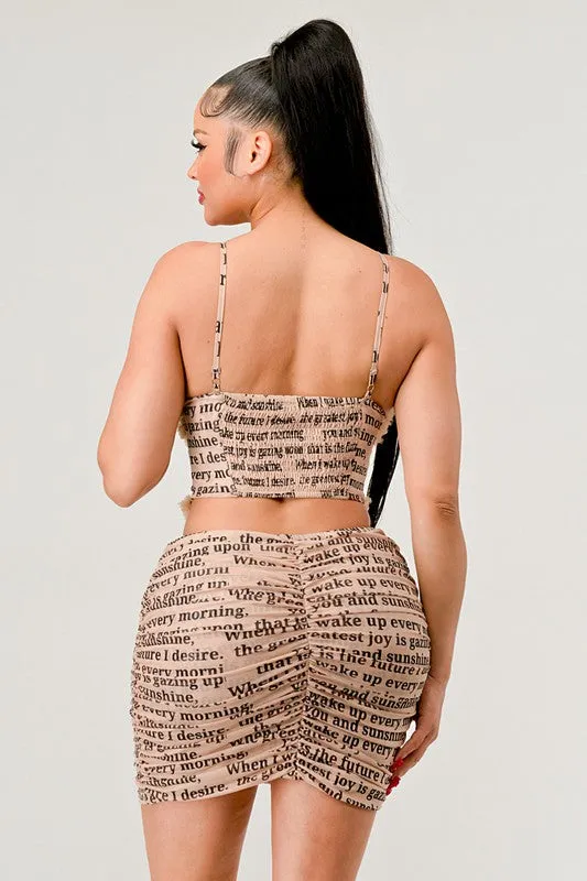 Athina Newsletter Print Sexy Mini Dress