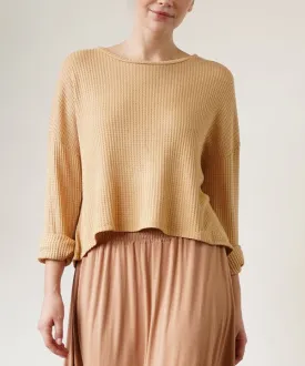 Bamboo Waffle Loose Crop T
