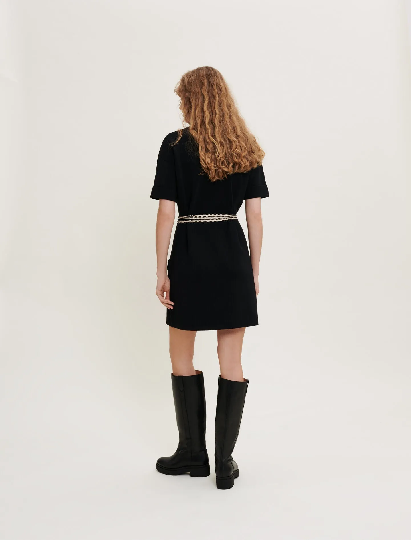 BELTED KNIT DRESS