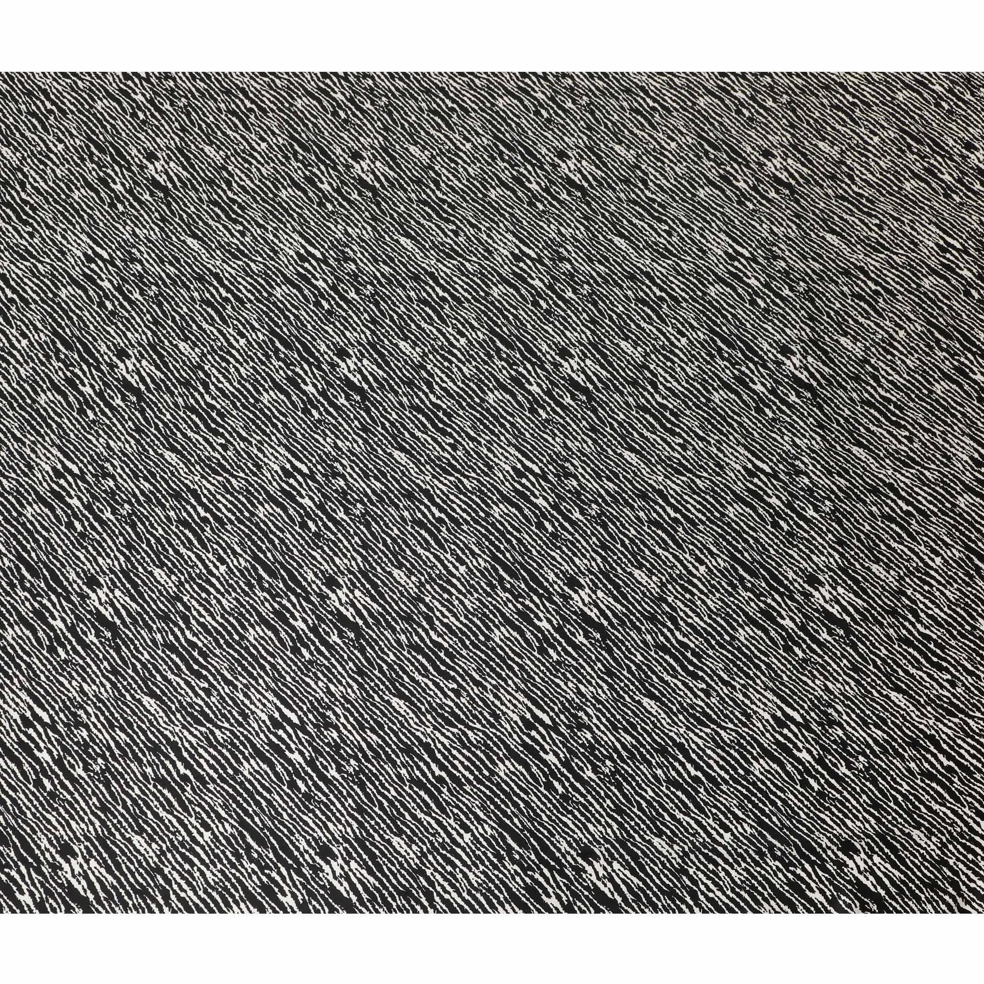 Black premium Italian viscose fabric with white print in fancy design-D12533