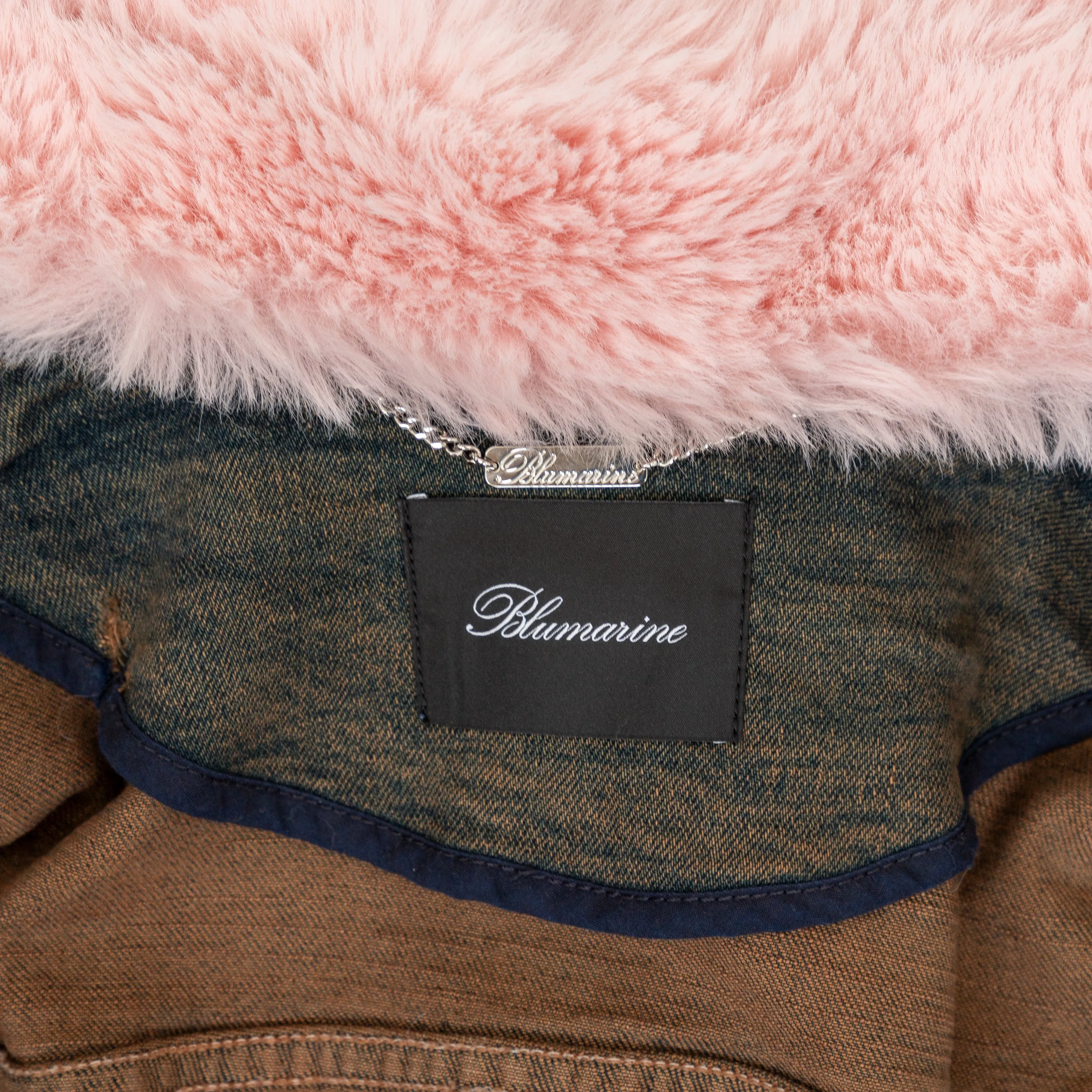 Blumarine Denim Overcoat with Faux Fur - '20s
