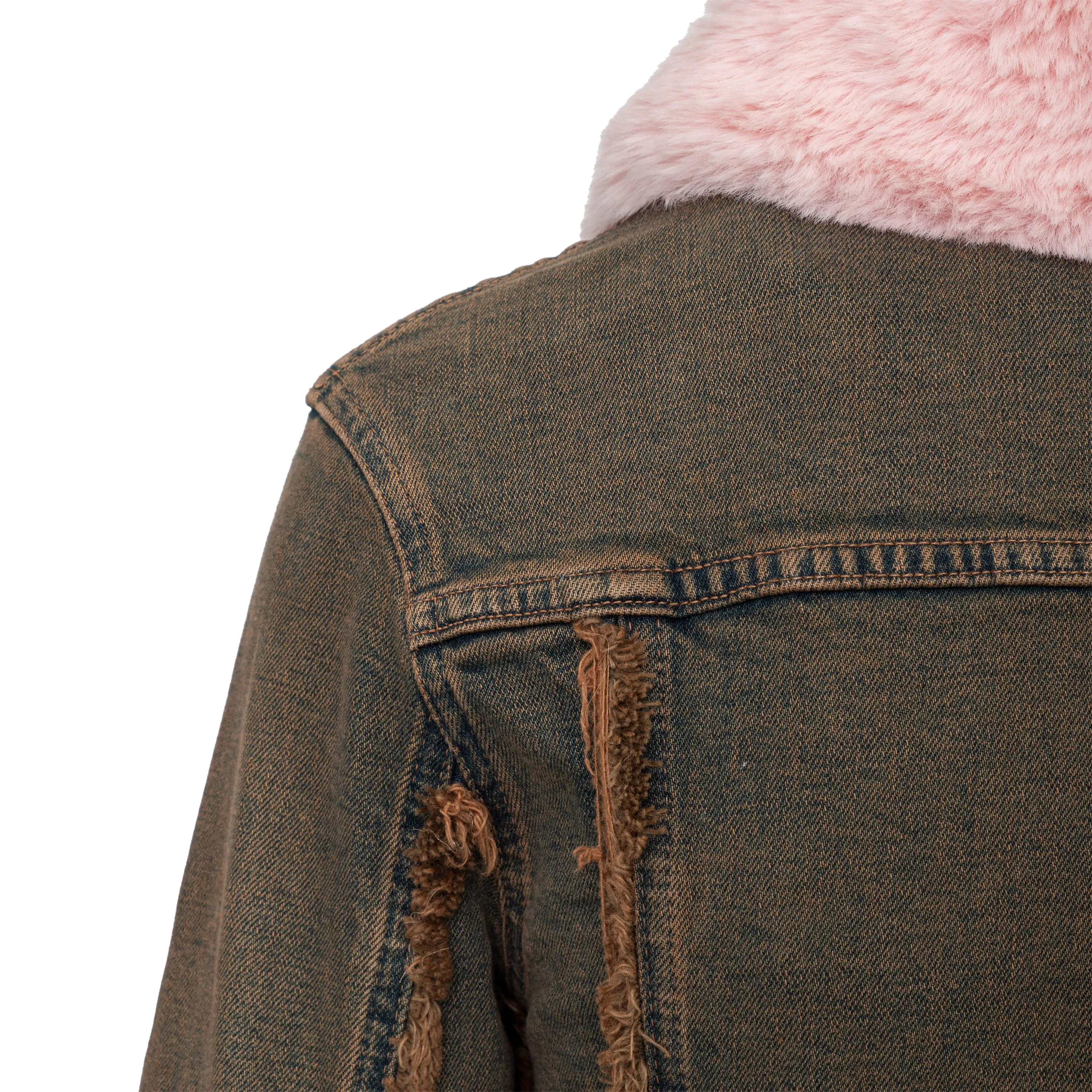 Blumarine Denim Overcoat with Faux Fur - '20s