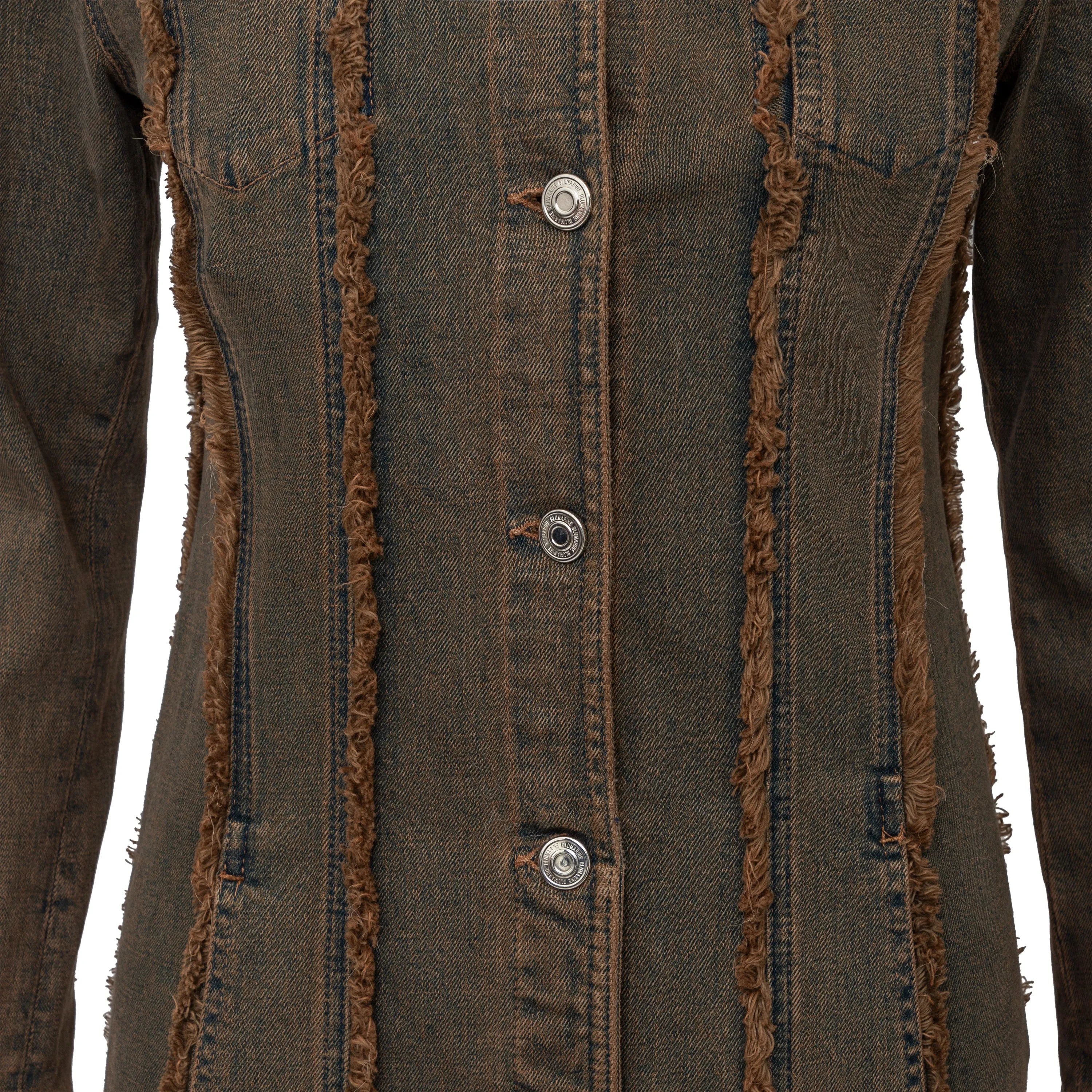 Blumarine Denim Overcoat with Faux Fur - '20s