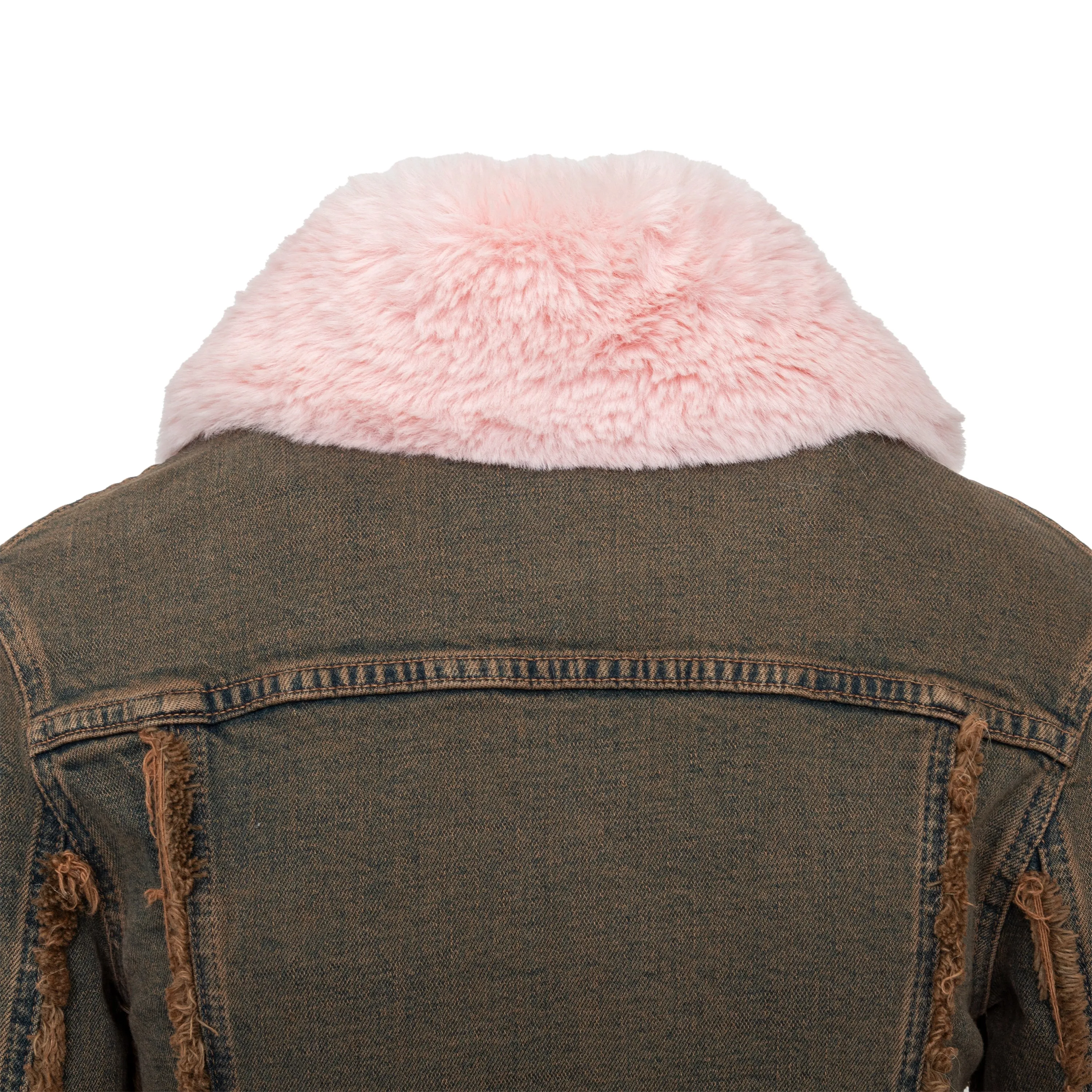 Blumarine Denim Overcoat with Faux Fur - '20s