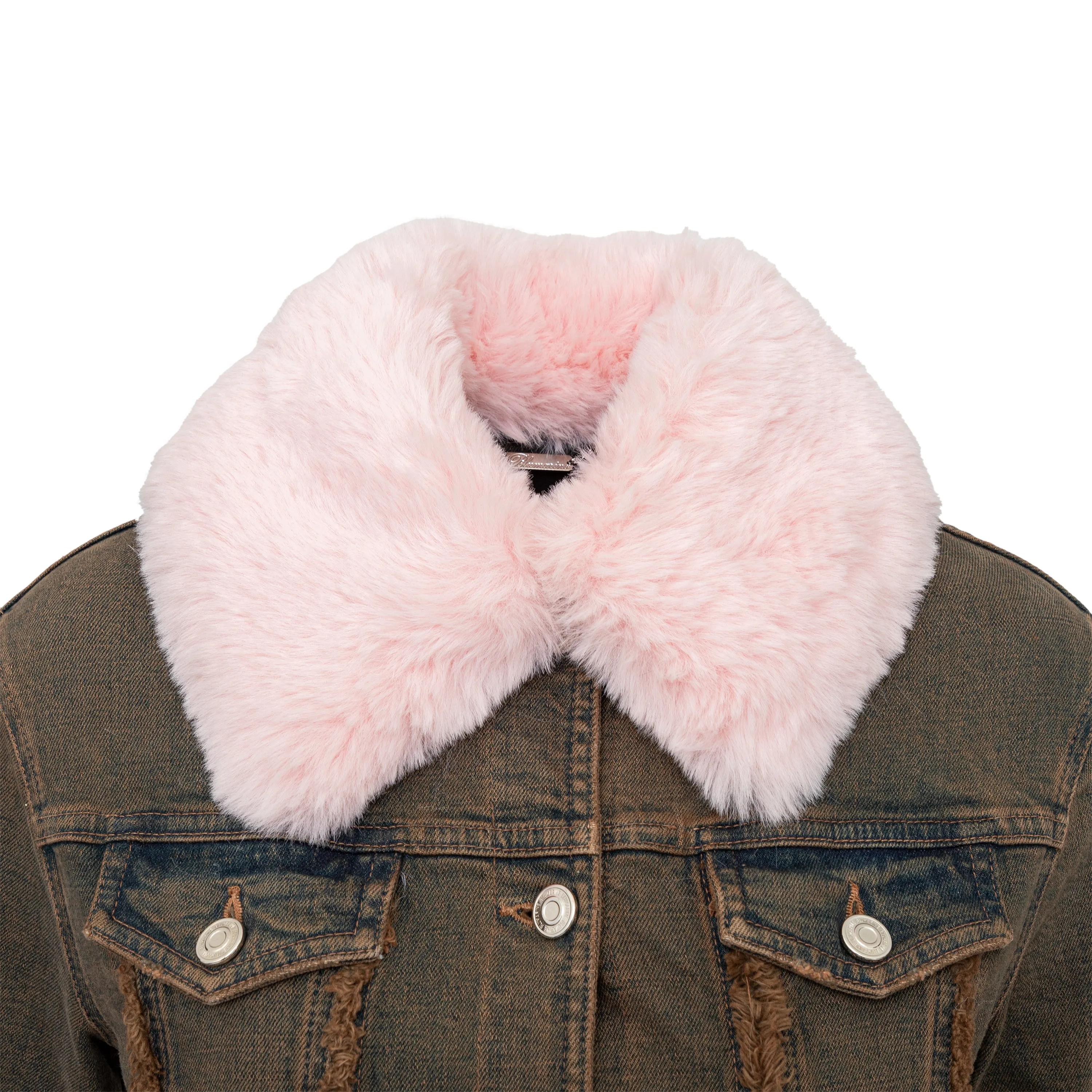 Blumarine Denim Overcoat with Faux Fur - '20s