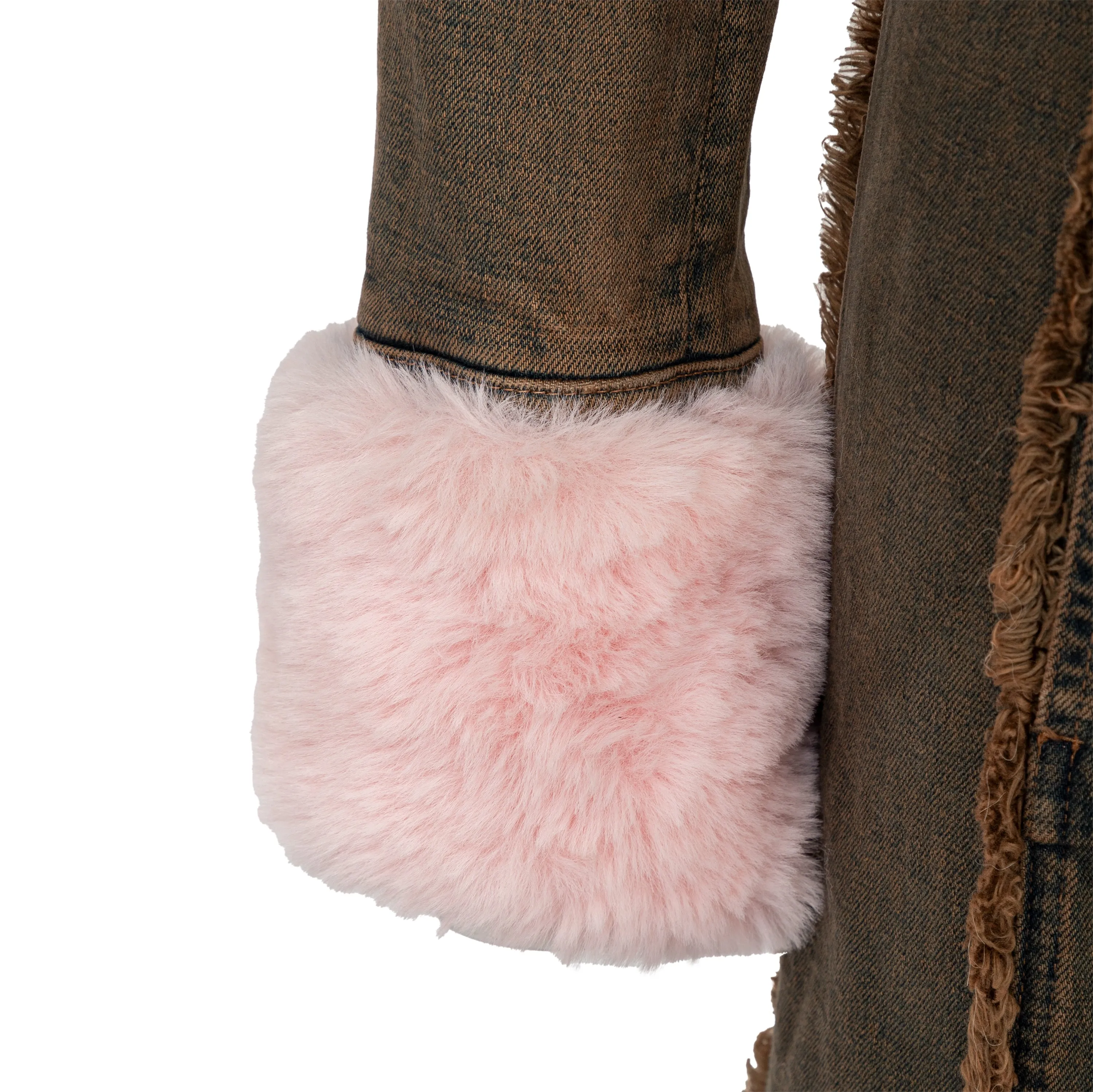Blumarine Denim Overcoat with Faux Fur - '20s
