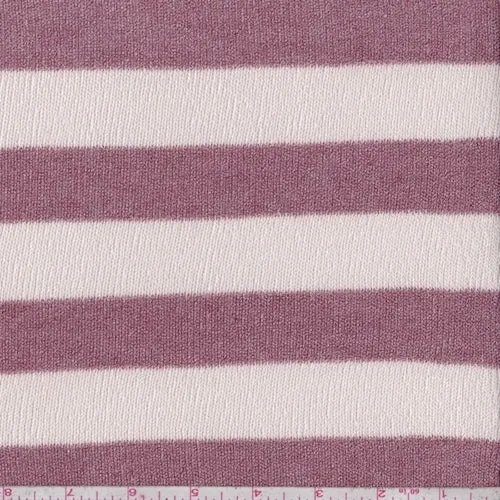 Blush/Dark Mauve Stripe Sweater Knit Fabric