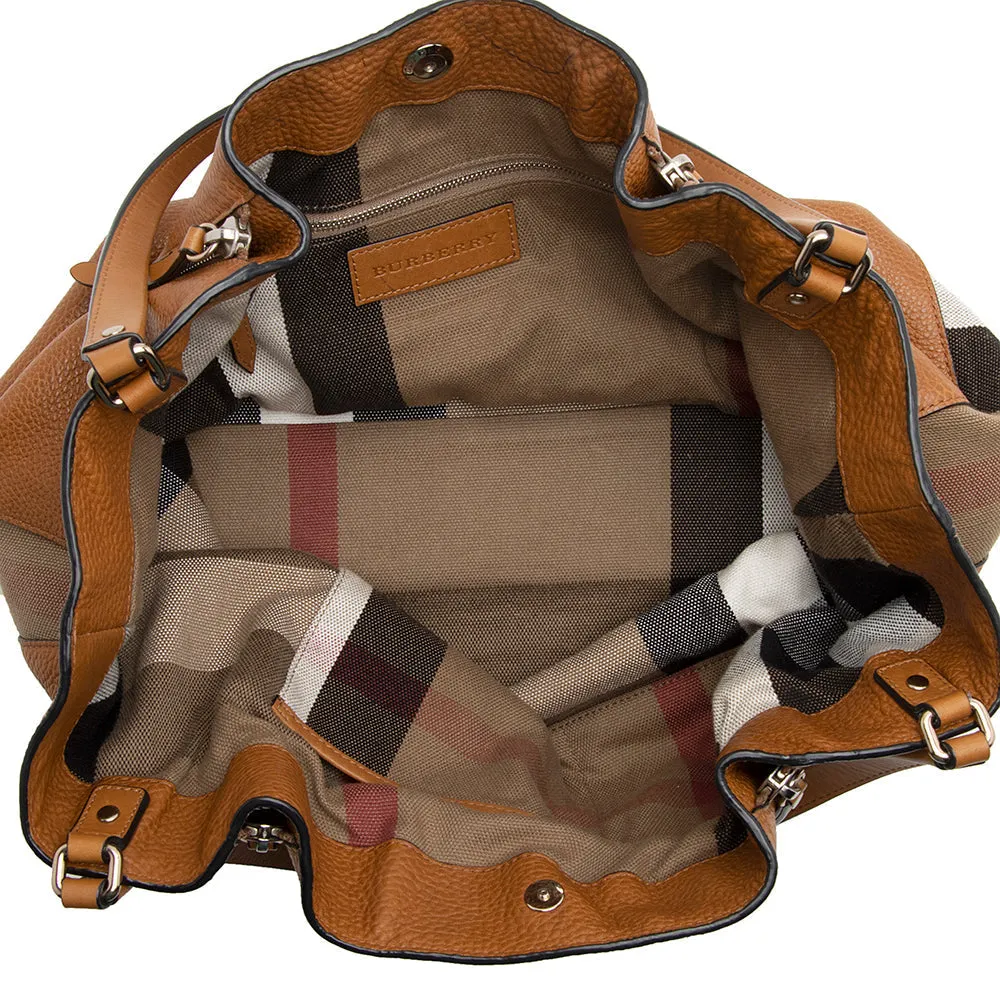 Burberry Calfskin House Check Maidstone Medium Shoulder Bag (SHF-21993)
