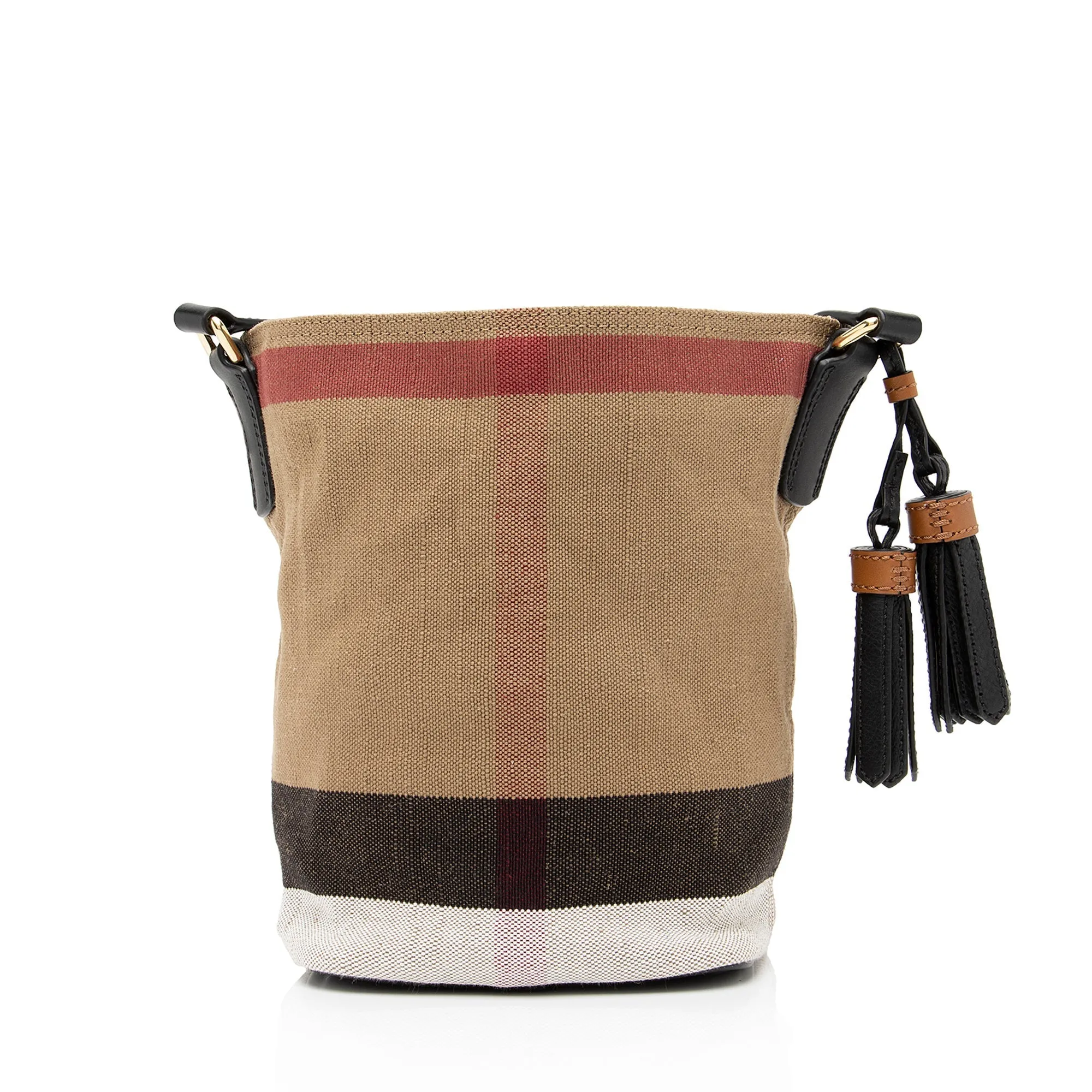 Burberry Canvas Check Ashby Mini Hobo (SHF-23360)