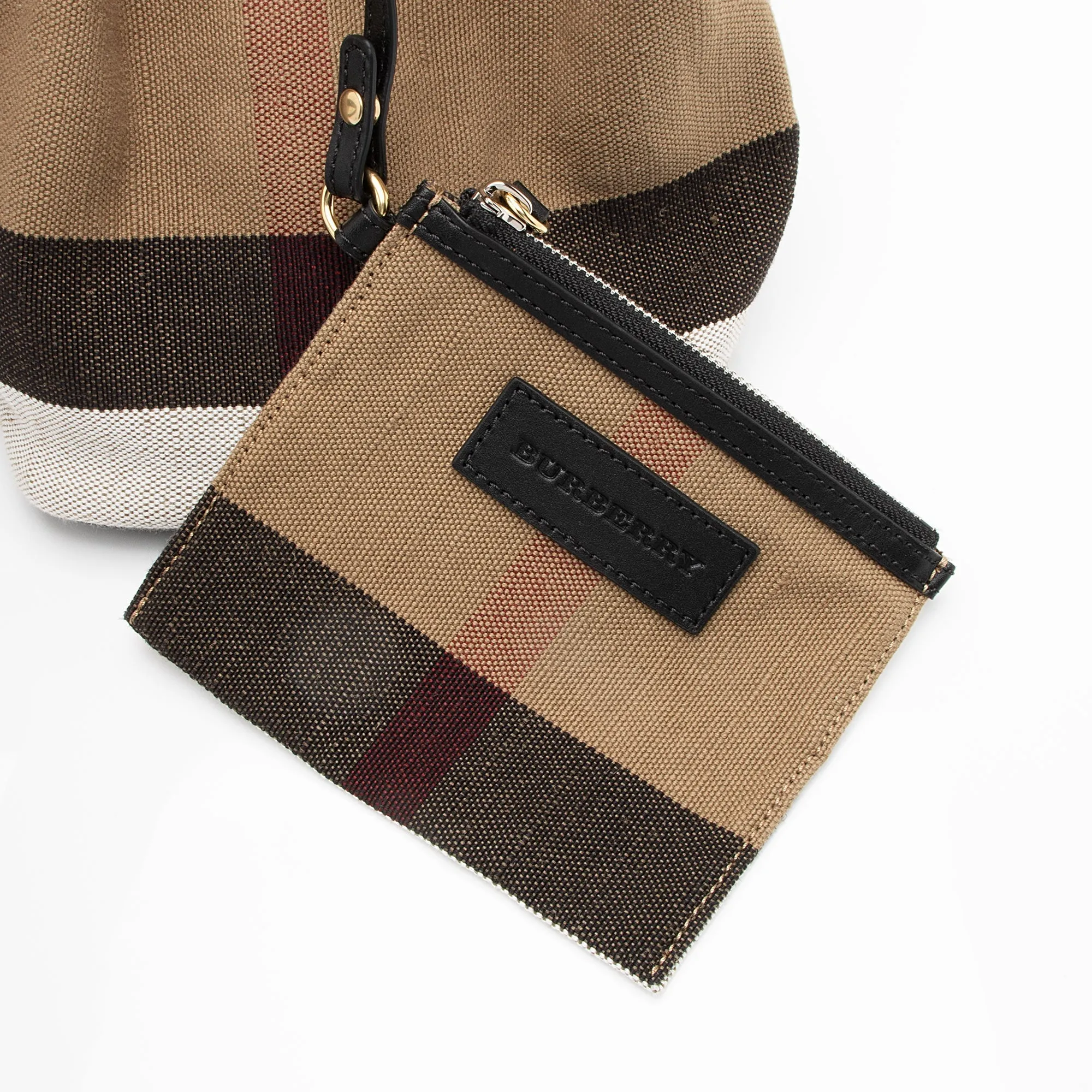 Burberry Canvas Check Ashby Mini Hobo (SHF-23360)