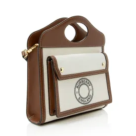 Burberry Canvas Logo Mini Pocket Satchel (SHF-21685)
