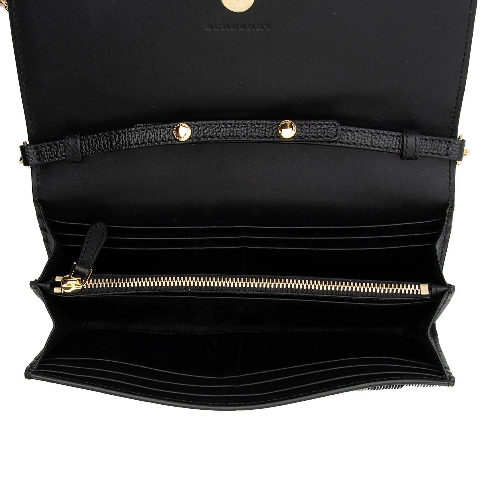 Burberry House Check Henley Chain Wallet (SHF-8PkzNG)