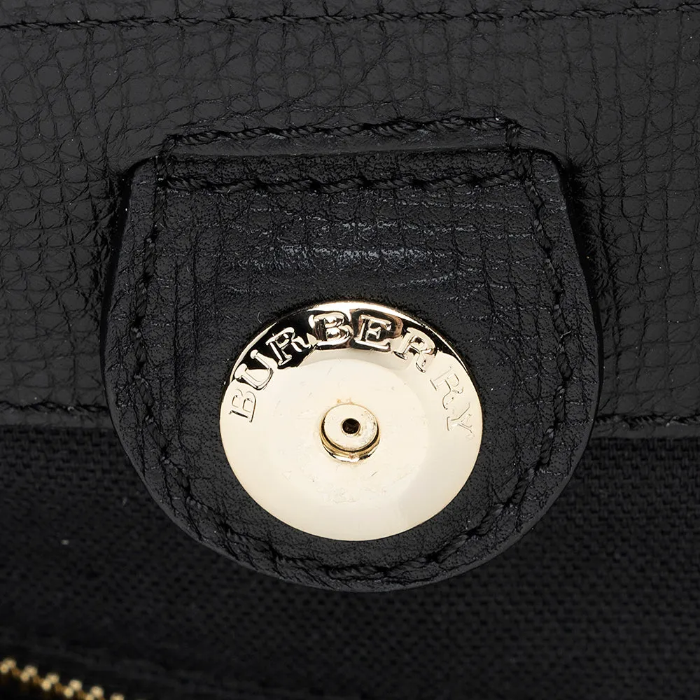 Burberry Leather House Check Derby Canterbury Small Tote (SHF-18431)