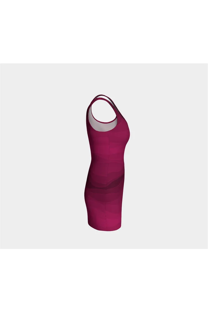Burgundy Wave Bodycon Dress