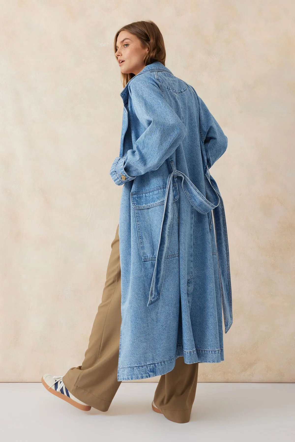 Ceres Life Denim Trench Coat