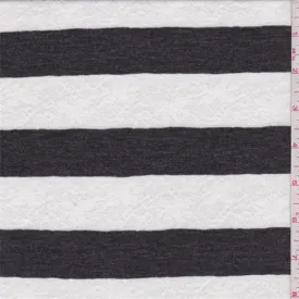 Charcoal/White Stripe Sweater Knit Fabric