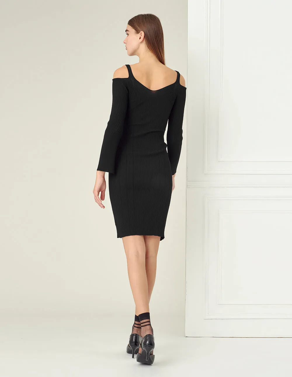Classic black off-shoulder dress