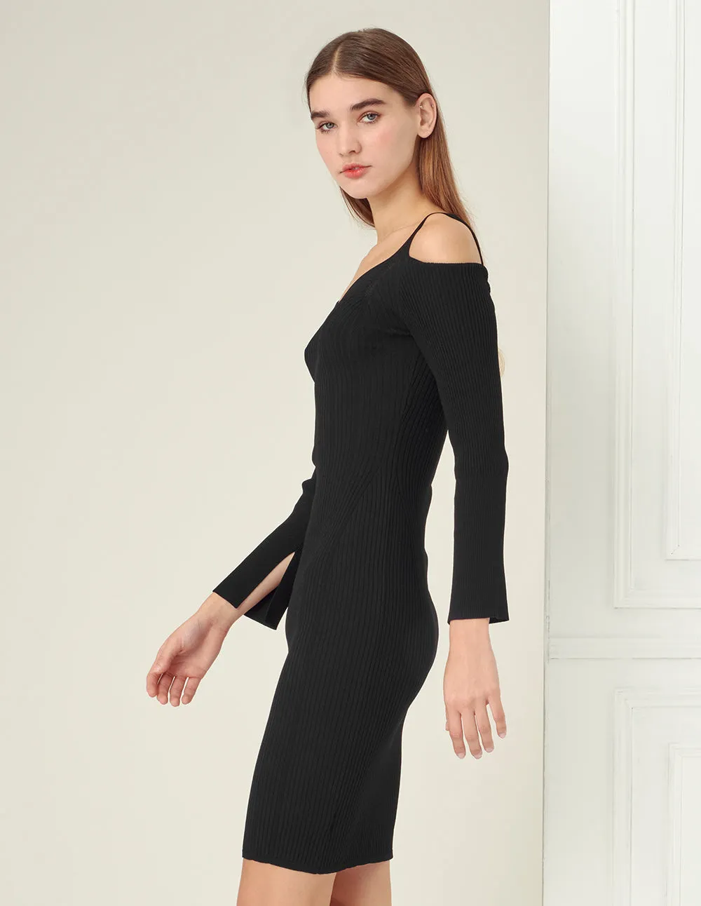 Classic black off-shoulder dress
