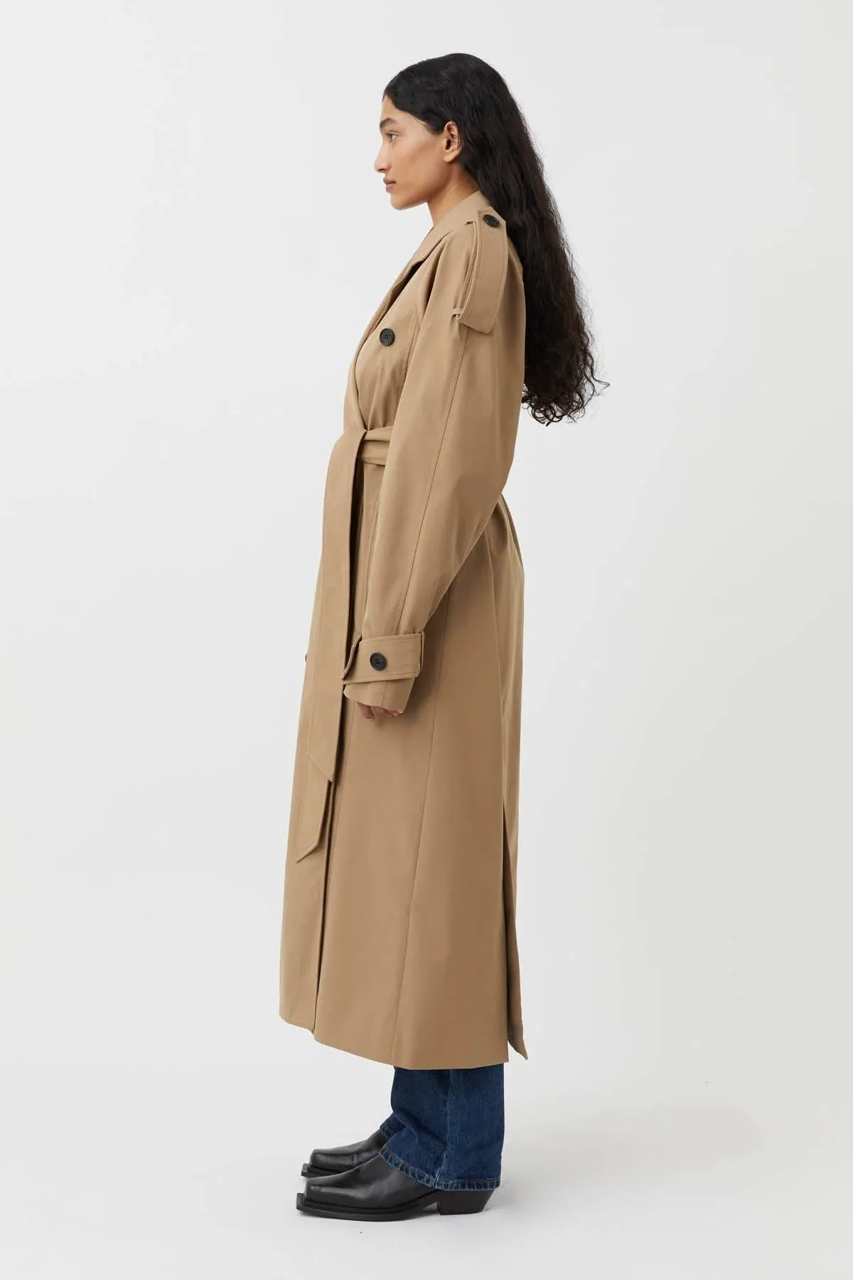 Collins Tailored Trench Coat Camel