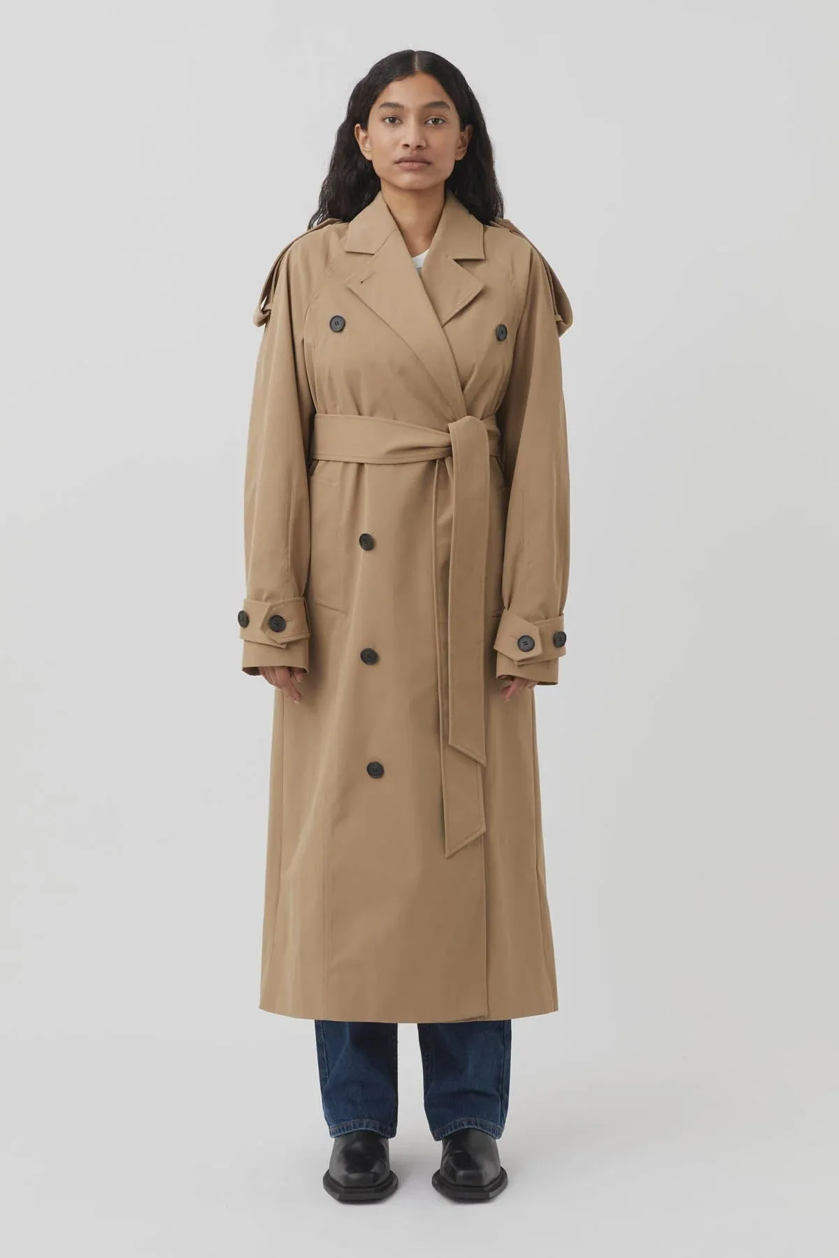 Collins Tailored Trench Coat Camel