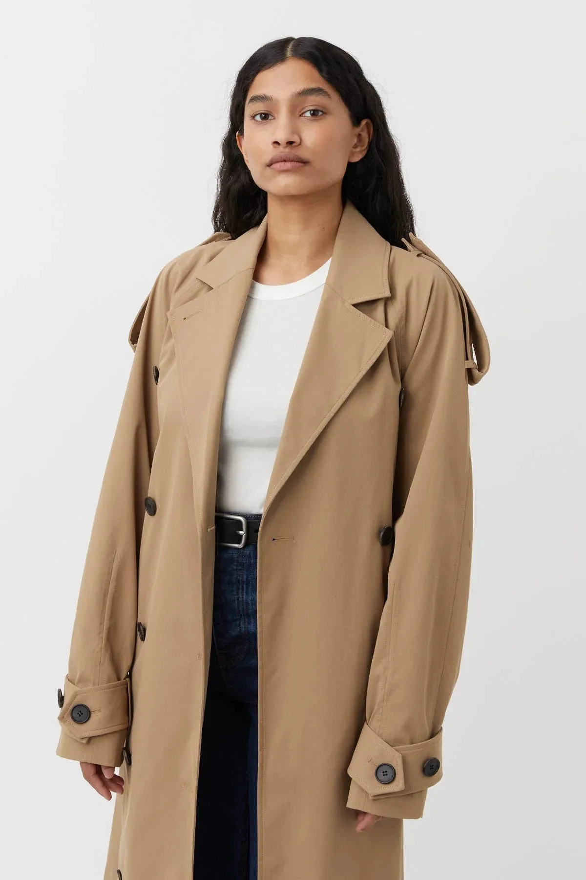 Collins Tailored Trench Coat Camel