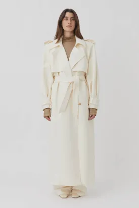 Cora Maxi Trench Coat Cream