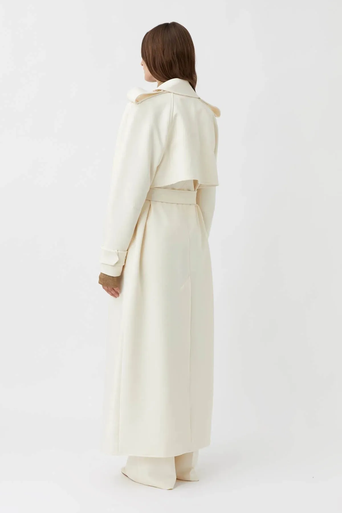 Cora Maxi Trench Coat Cream