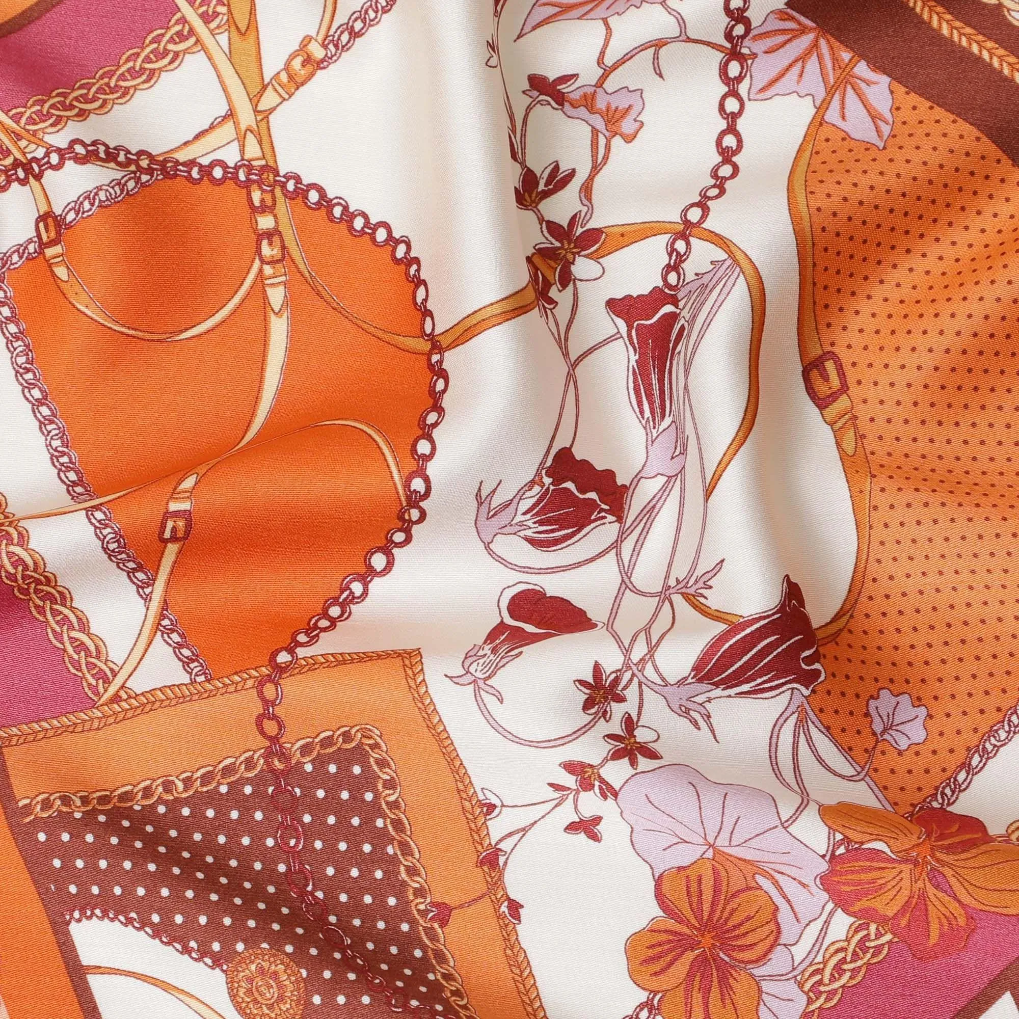 Cream Premium Italian viscose fabric with multicolor print in abstract design-D12523