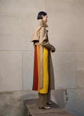 Crochet Combo Trench Coat