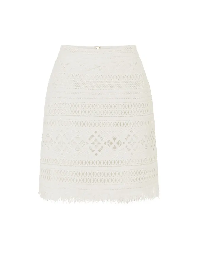 Daniela Textured Mini Skirt White