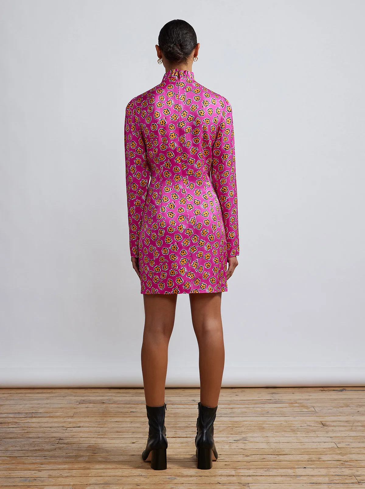 Danika Pink Painted Floral Mini Dress