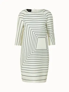 Double-Face Dress with Trapezoid Sqaure Print
