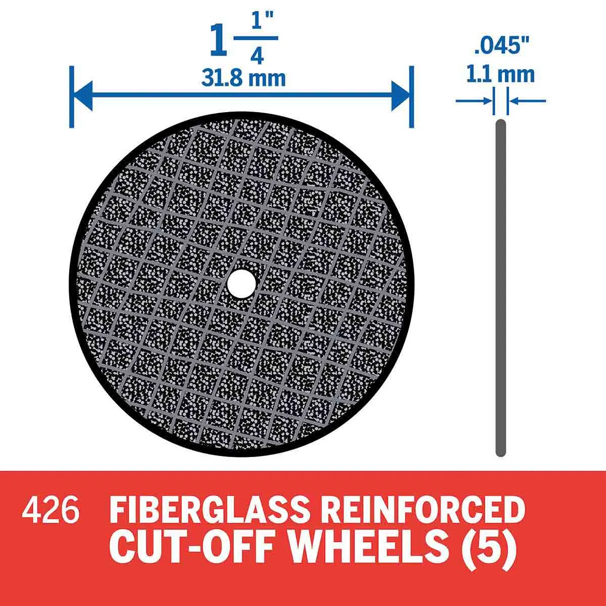 Dremel 426 Reinforced Cut-Off Wheels - 5pc