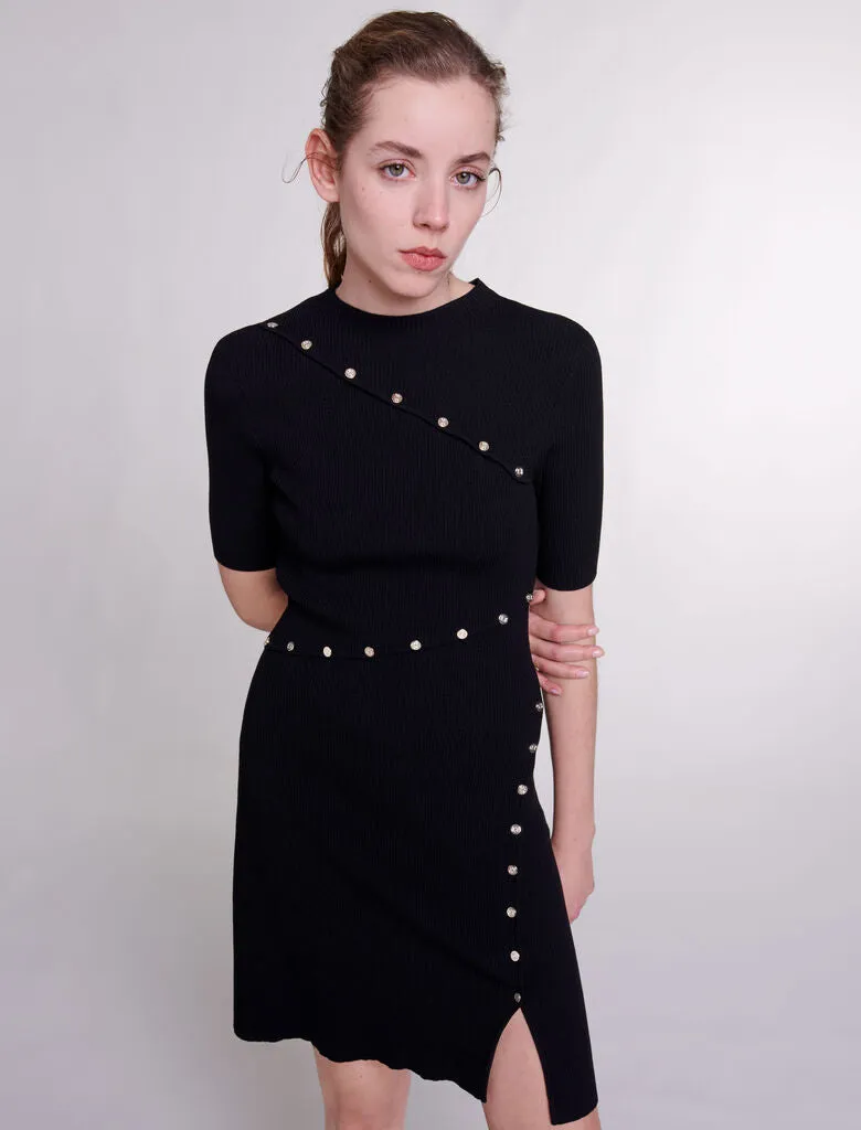 Dress in ribbed knit