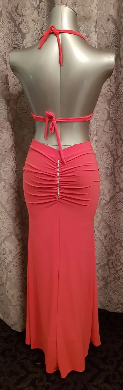 Floodline long skirt and top set (neon coral, S)