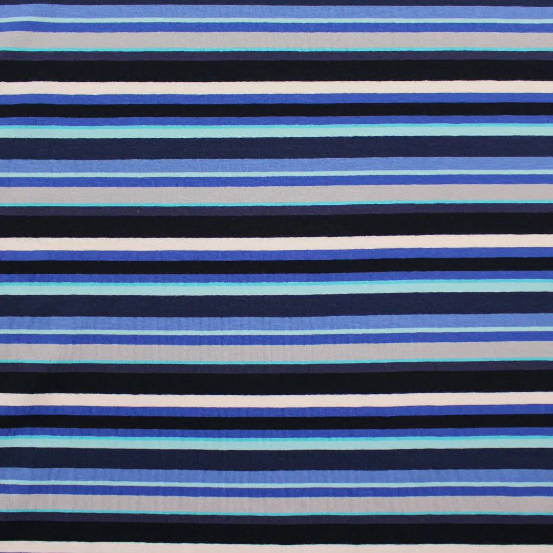 Gall0 stripe cotton knit - aqua/navy/white