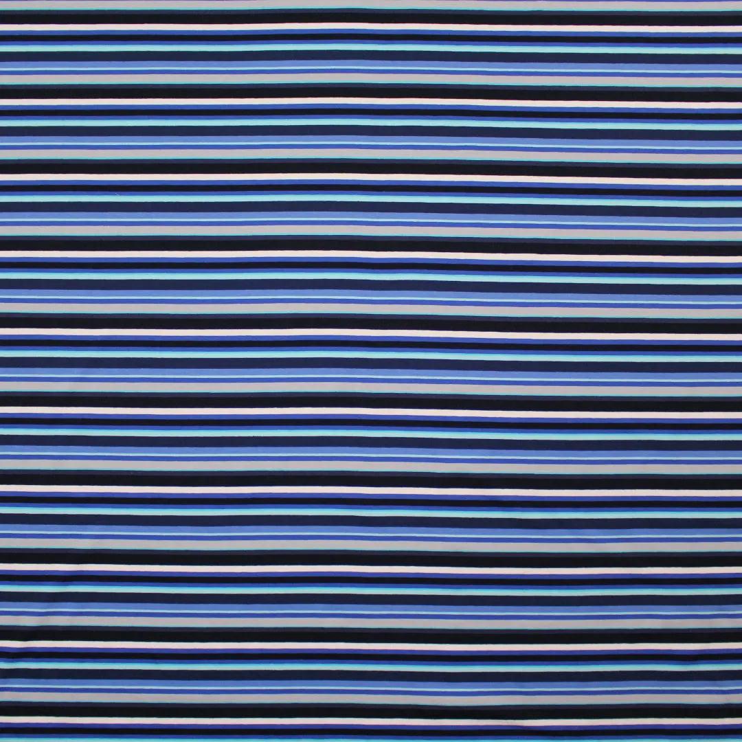 Gall0 stripe cotton knit - aqua/navy/white