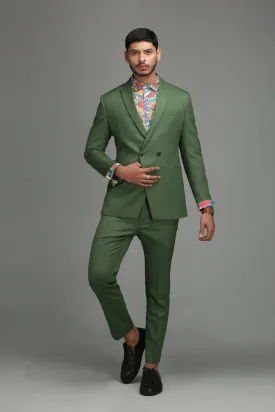 Green one button suit