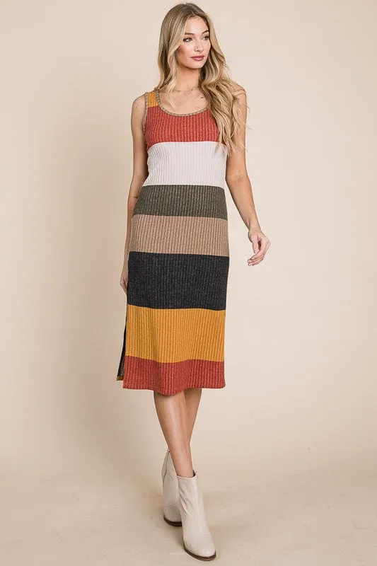 JADE by JANE Knit Color Block Pencil Tank Casual Dress