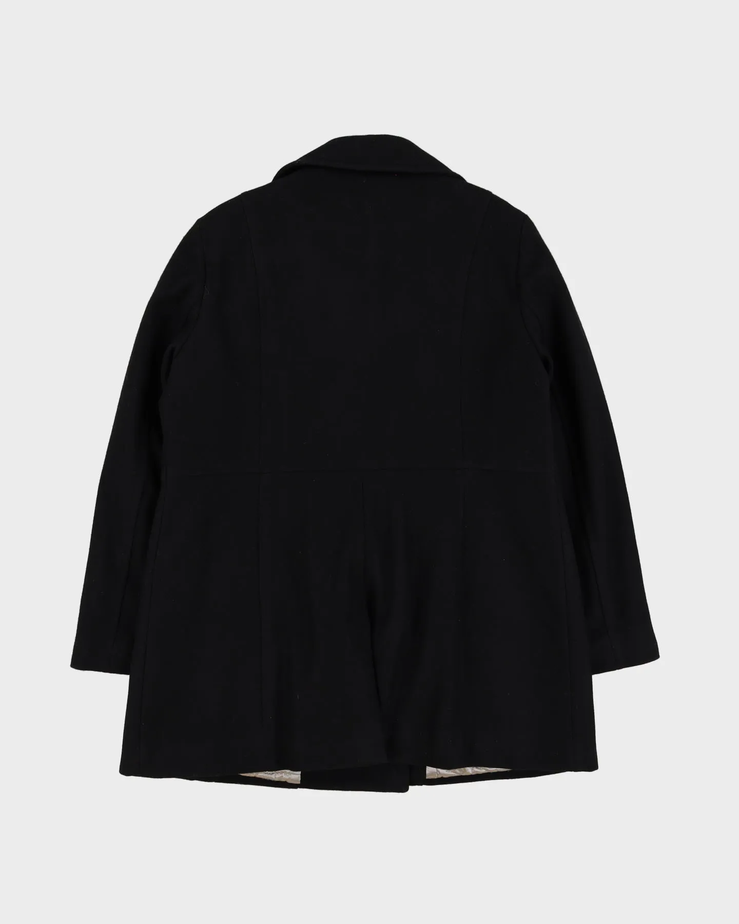 Karl Lagerfeld Black Wool-Blend Overcoat - M