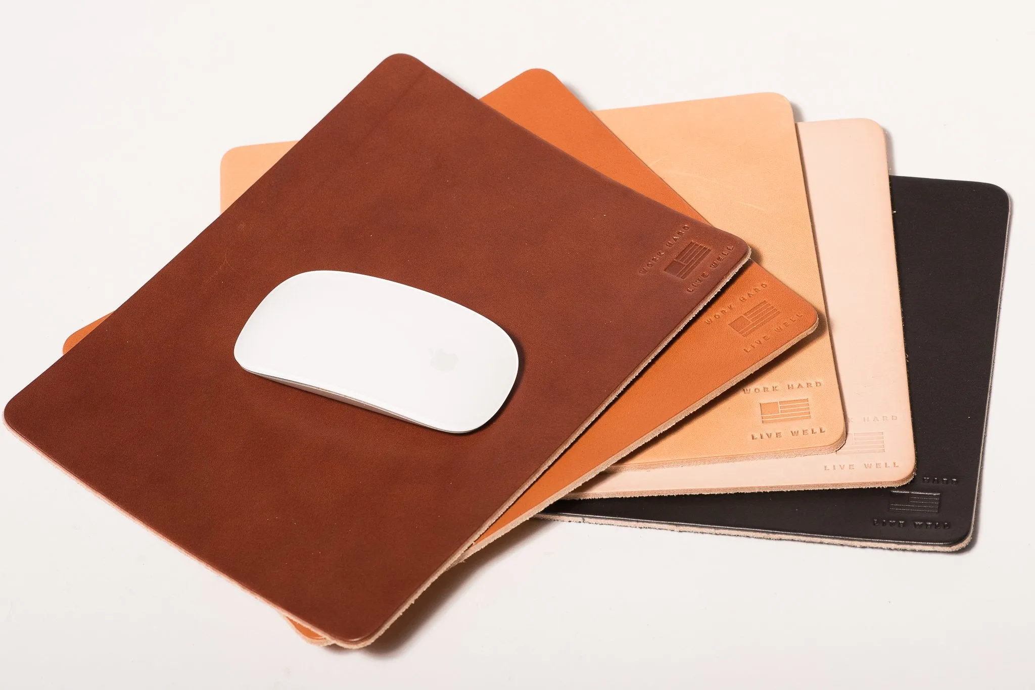 Leather Mouse Pad | Work Hard Live Well | Manready Mercantile