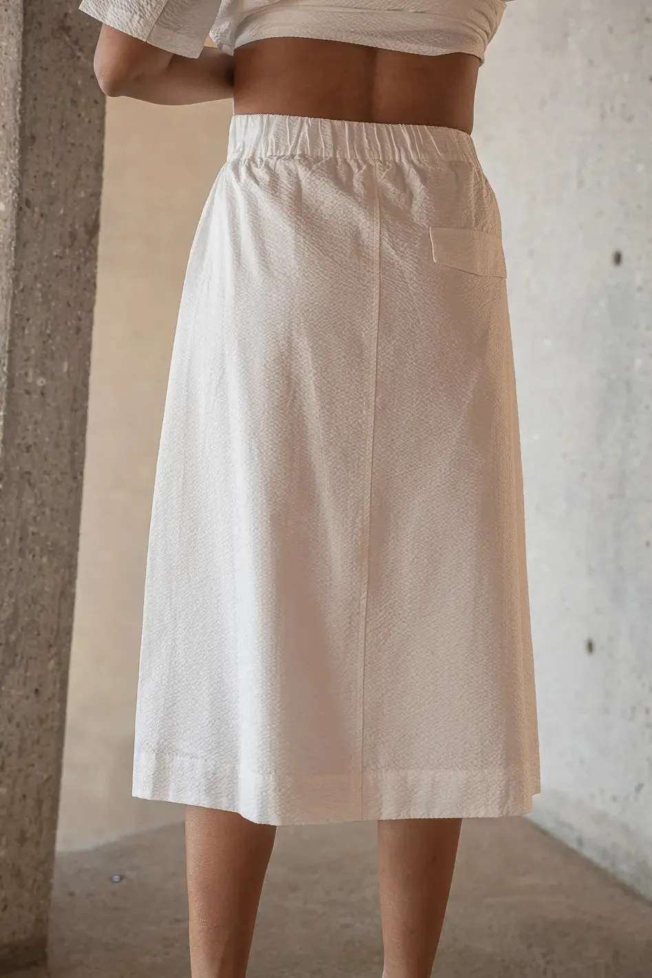 Mallory Textured Skirt in White - FINAL SALE