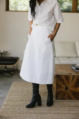Mallory Textured Skirt in White - FINAL SALE
