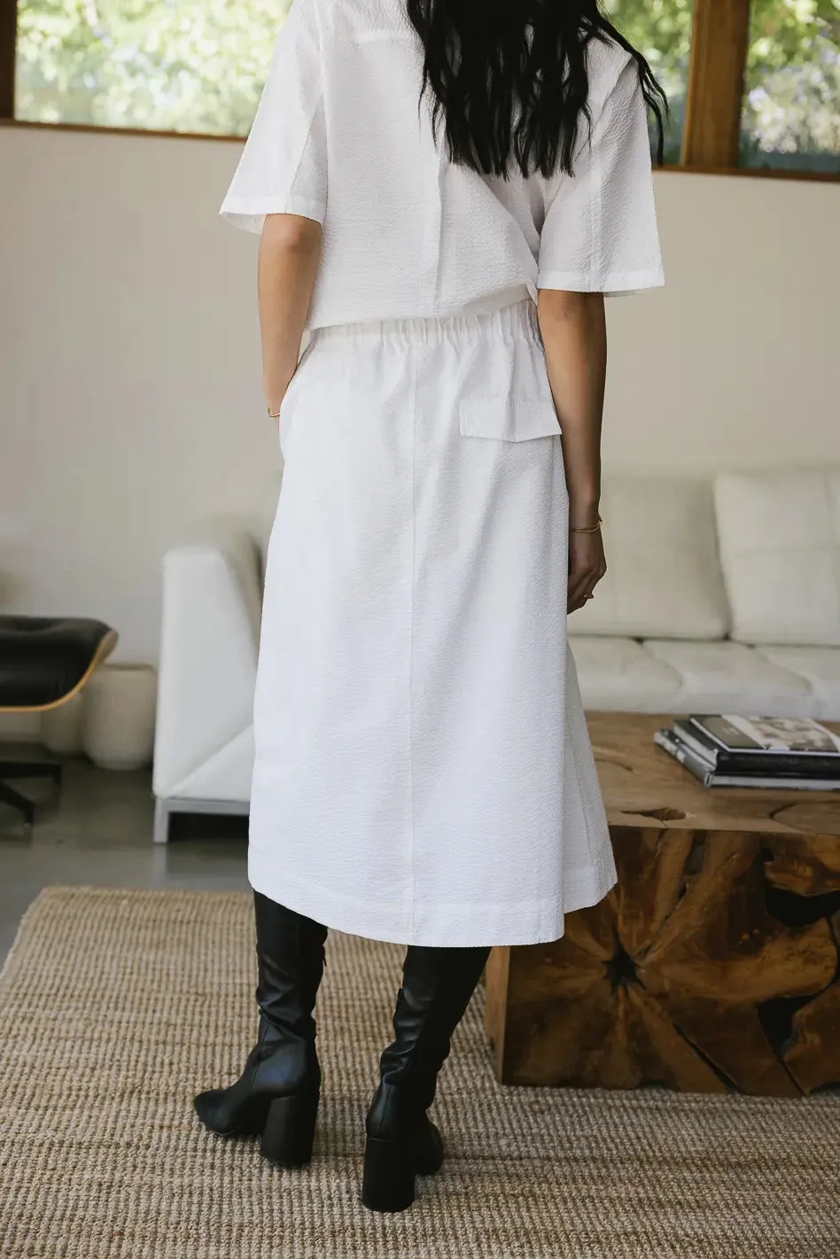 Mallory Textured Skirt in White - FINAL SALE